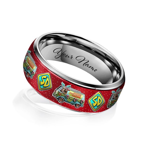 Scooby Doo x Christmas Silver Tungsten Ring 2