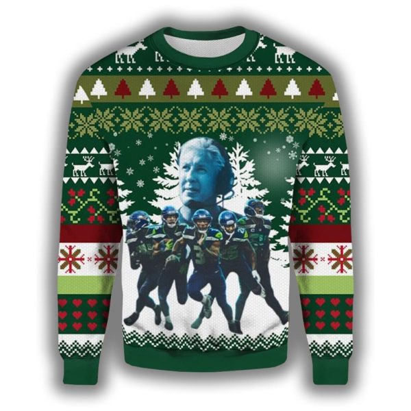 Seahawks And Coach Ugly Christmas Sweater 2