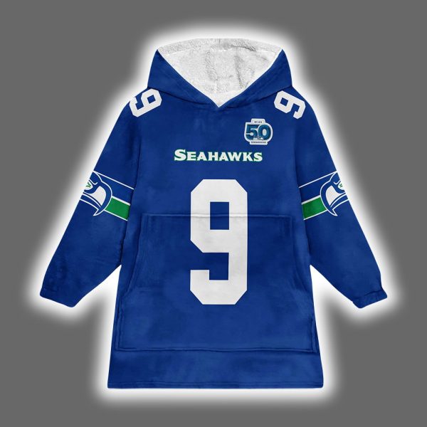 Seahawks Kenneth Walker III 9 Football Unisex Blanket Hoodie 2