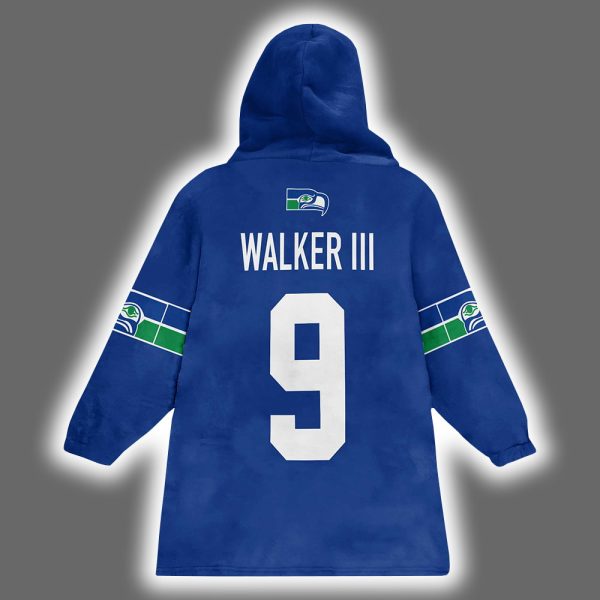 Seahawks Kenneth Walker III 9 Football Unisex Blanket Hoodie 3