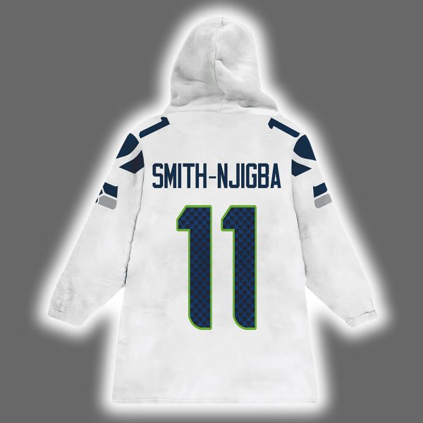 Seahawks Smith Njigba 11 Football Unisex Blanket Hoodie 3