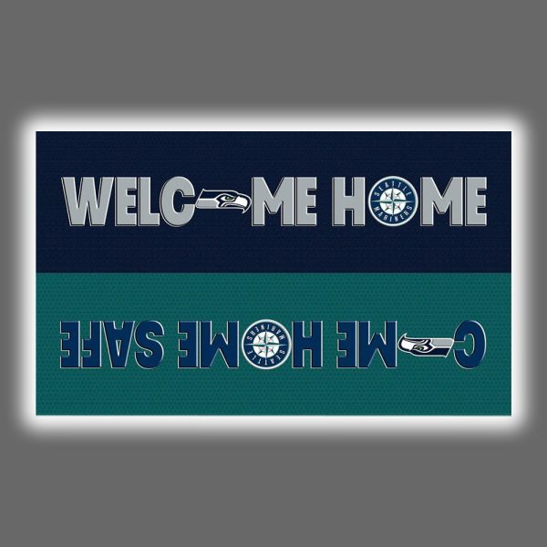 Seahawks x Mariners Welcome Home Come Home Safe Doormat