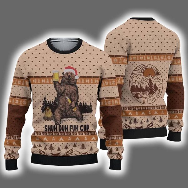 Shuh Duh Fuh Cup Bear Ugly Christmas Sweater