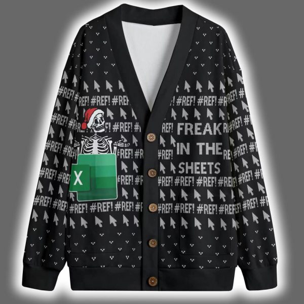 Skeleton Freak In The Sheets Christmas Cardigan 2 1