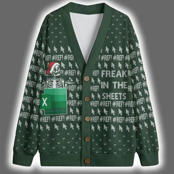 Skeleton Freak In The Sheets Christmas Cardigan 4 1