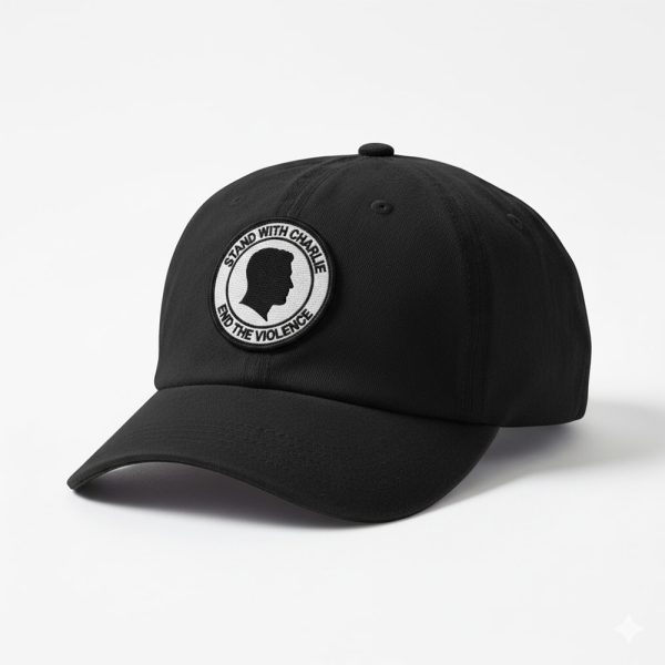 Stand With Charlie Kirk End The Violence Leather Patch Hat