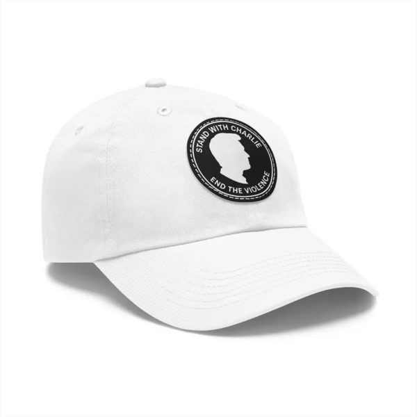 Stand With Charlie Kirk End The Violence Leather Patch Hat