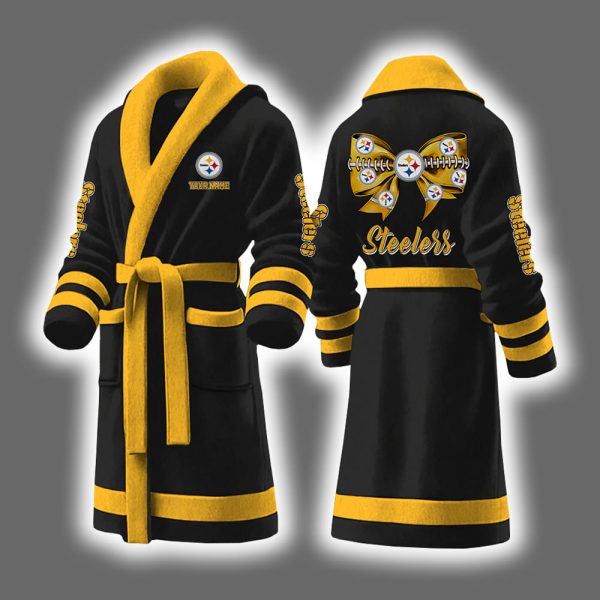 Steelers Bow Tie Personalized Bathrobe