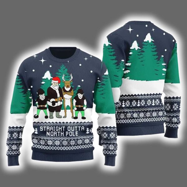 Straight Outta North Pole Ugly Christmas Sweater