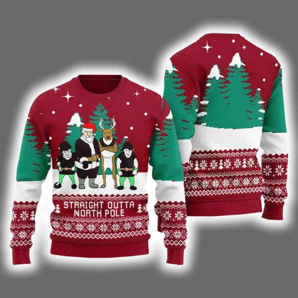 Straight Outta North Pole Ugly Christmas Sweater 2