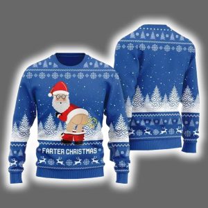 Farter Christmas Funny Santa Ugly Holiday Sweater