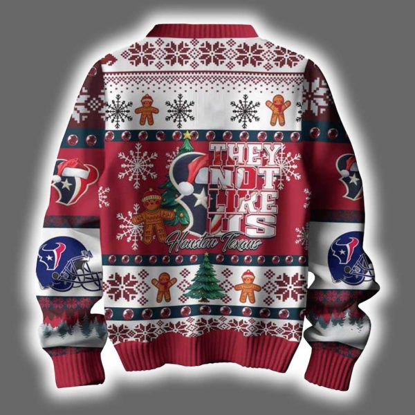 Texans They Not Like Us Ugly Christmas Sweater 3