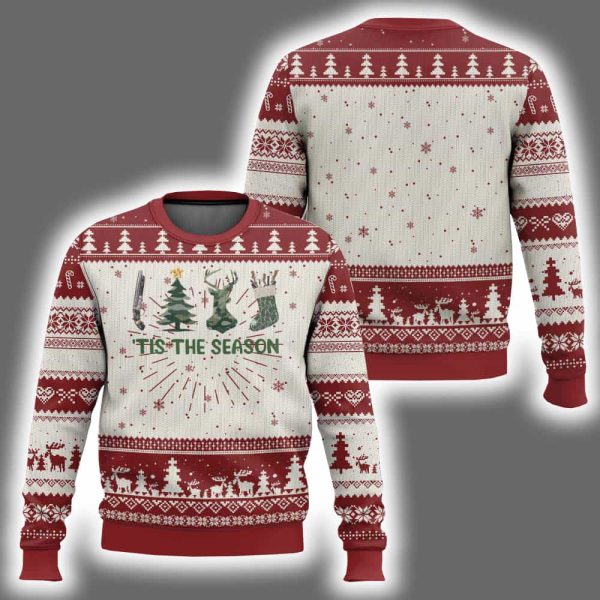 Tis The Season Hunting Camo Hunter Ugly Christmas Sweater