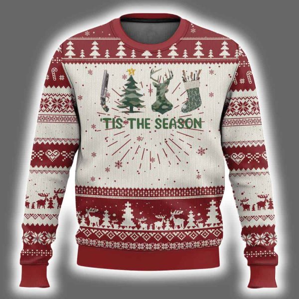 Tis The Season Hunting Camo Hunter Ugly Christmas Sweater 2