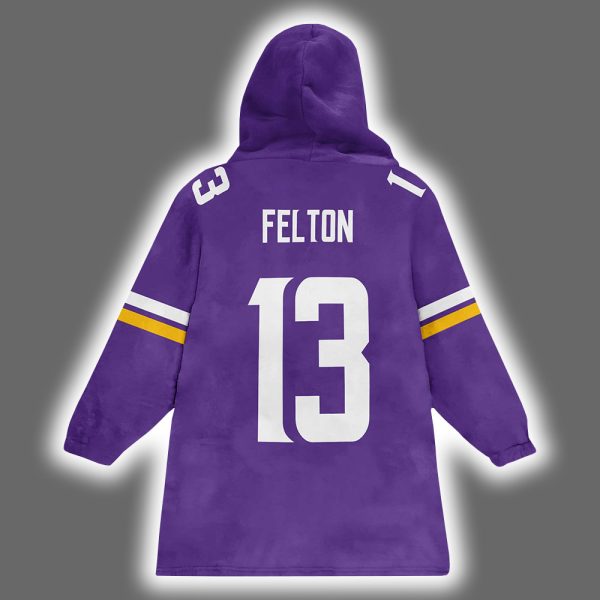 Vikings Felton 13 Football Unisex Blanket Hoodie 3