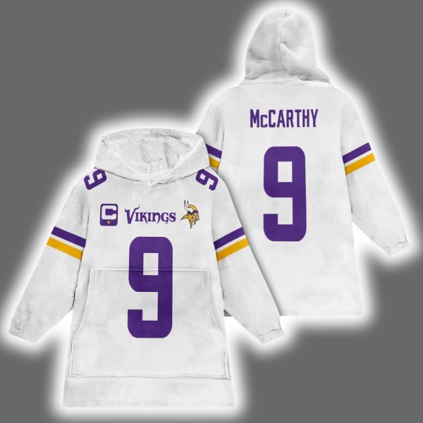 Vikings McCarthy 9 Football Blanket Hoodie 2