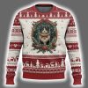 Vintage Kitten Royal Holly Victorian Wreath Ugly Christmas Sweater 2