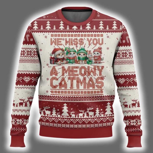 We Hiss You A Meowy Catmas Ugly Christmas Sweater 2
