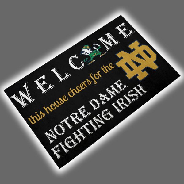Welcome This House Cheer for Notre Dame Doormat 2