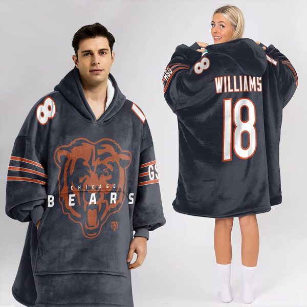 Williams 18 Chicago Football Unisex Blanket Hoodie 2