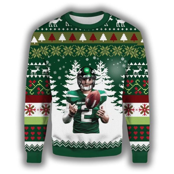 Zach Wilson Jets Ugly Christmas Sweater 2