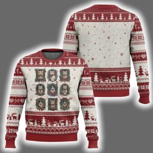 Xmas Cat Vintage Kitten Victorian Holly Wreath Ugly Christmas Sweater