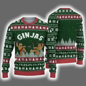 Ginjas Ninjas Gingerbread Ninjabread Ugly Christmas Sweater
