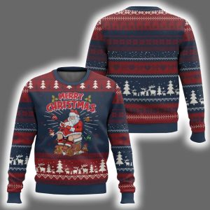 Santa Pooping Down The Chimney Ugly Christmas Sweater