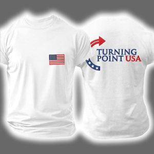 Charlie Kirk Turning Point USA Trump Commemorative Two Sided Shirt