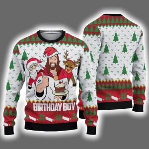Jesus Birthday Boy Ugly Christmas Sweater