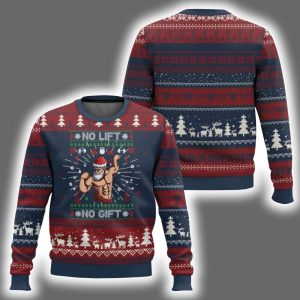 No Lift No Gift Santa Gym Coach Ugly Christmas Sweater