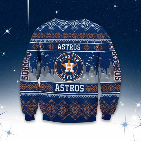 2025 Astros Skyline Ugly Christmas Sweater
