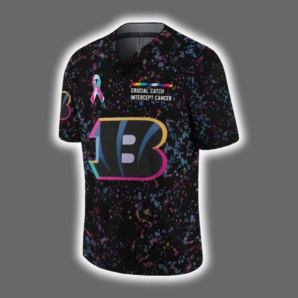 2025 Bengals Crucial Catch Intercept Cancer Jersey 2