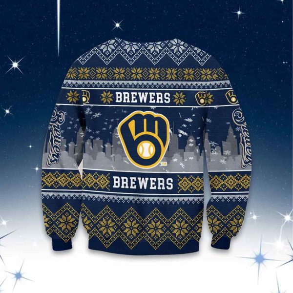 2025 Brewers Skyline Ugly Christmas Sweater