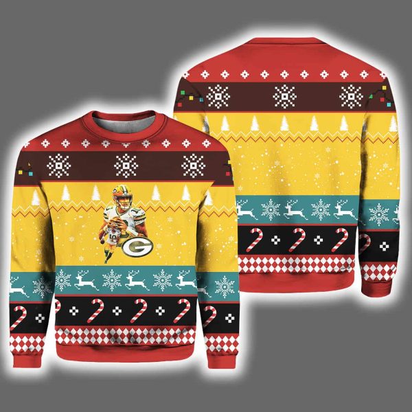 2025 Christmas Jordan Love Packers Ugly Christmas Sweater
