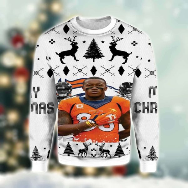 2025 Demaryius Thomas Broncos Ugly Christmas Sweater