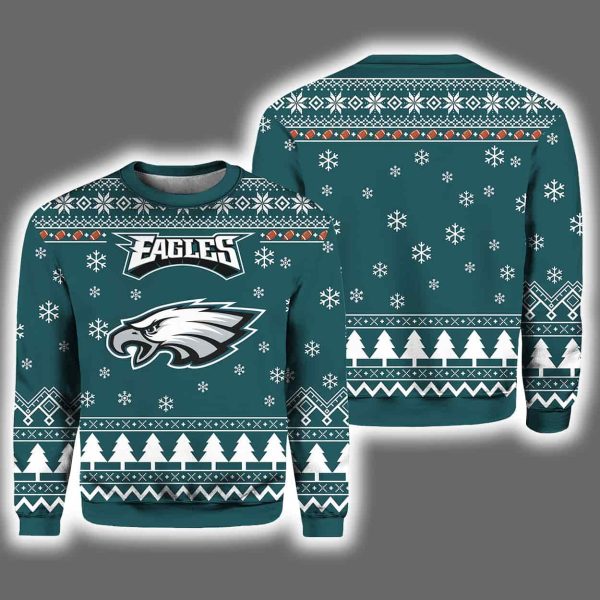 2025 Eagle Football Ugly Christmas Sweater