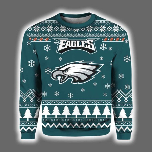 2025 Eagle Football Ugly Christmas Sweater 2