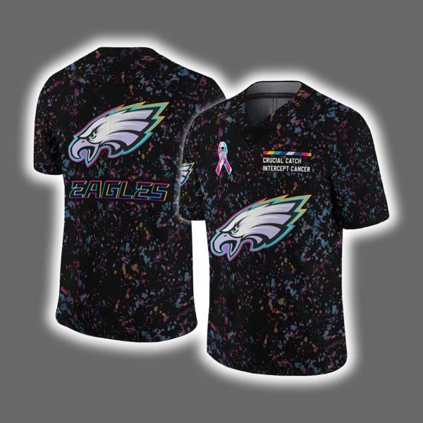 2025 Eagles Crucial Catch Intercept Cancer Jersey