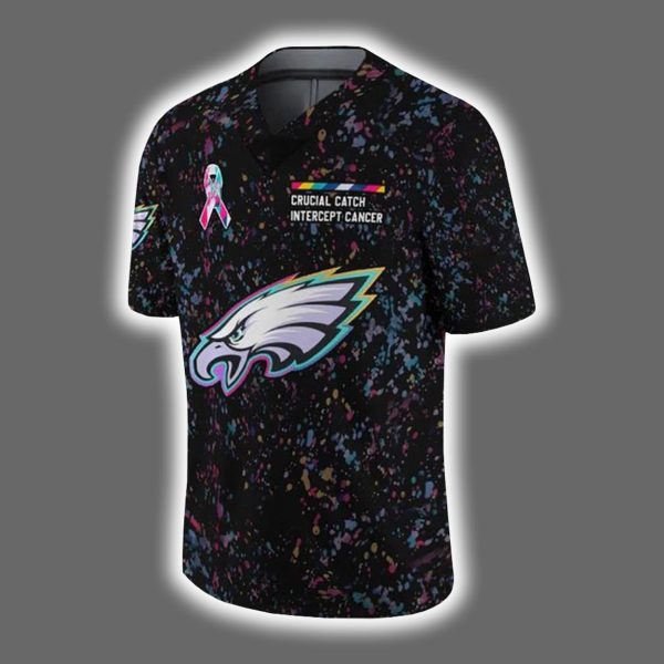 2025 Eagles Crucial Catch Intercept Cancer Jersey 2