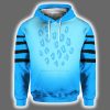 2025 Halloween Blue Tiger Cosplay Hoodie Joggers