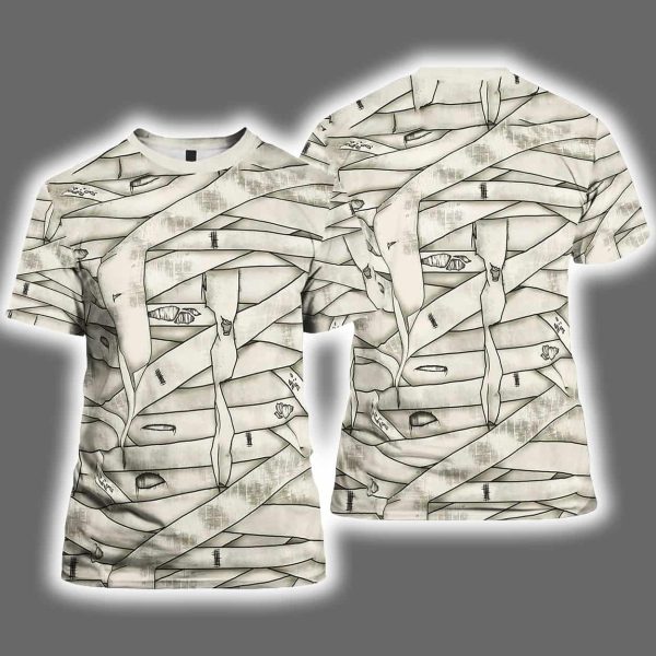 2025 Halloween Men's Halloween Mummy Print Tee