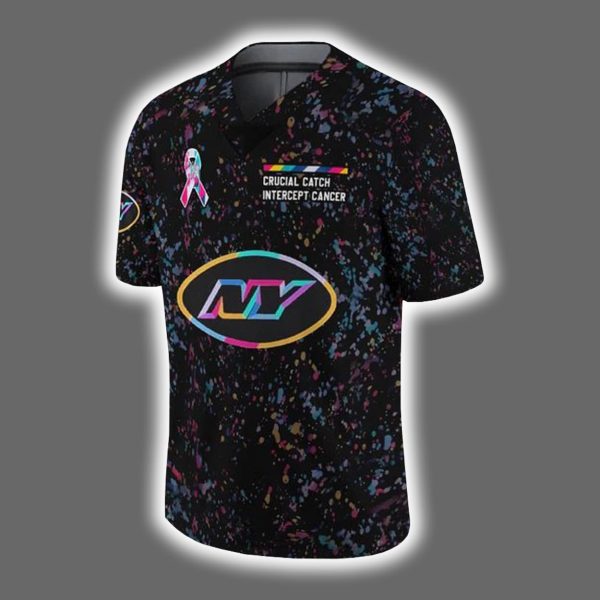 2025 Jets Crucial Catch Intercept Cancer Jersey 2