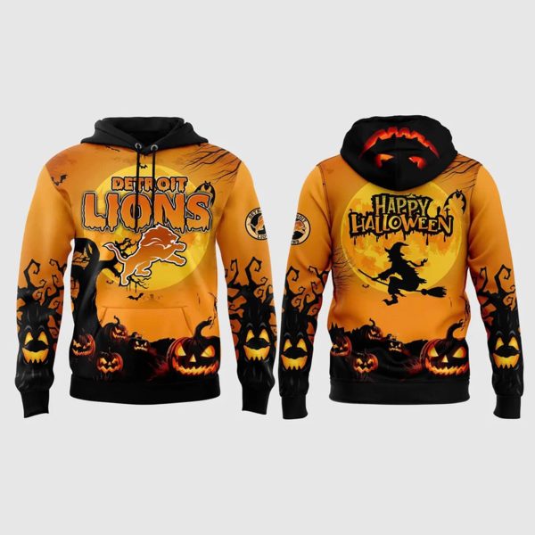 2025 Lions Happy Halloween Hoodie Cap