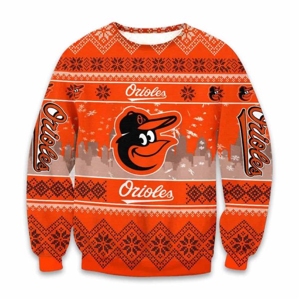 2025 Orioles Skyline Ugly Christmas Sweater