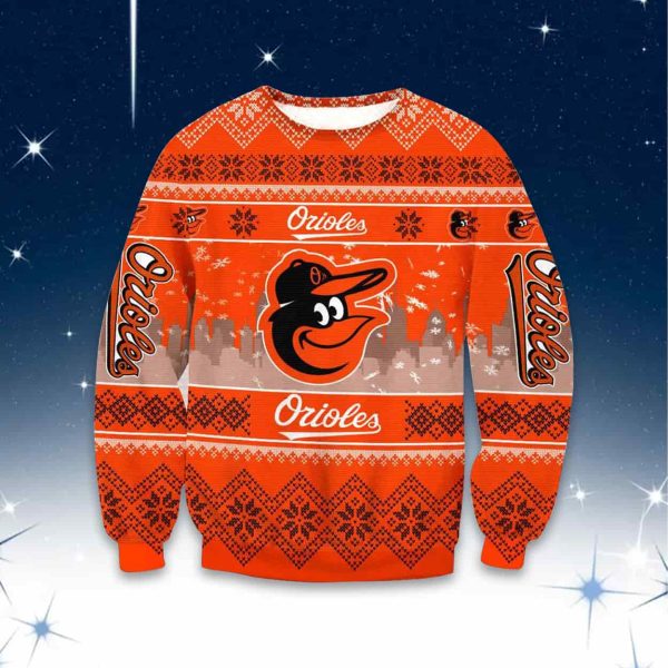 2025 Orioles Skyline Ugly Christmas Sweater