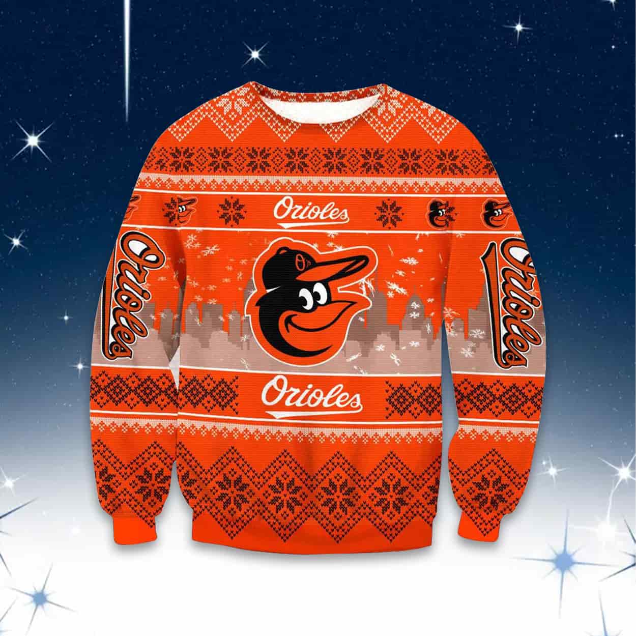 2025 Orioles Skyline Ugly Christmas Sweater 2025 Orioles Skyline Ugly Christmas Sweater