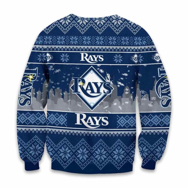 2025 Rays Skyline Ugly Christmas Sweater