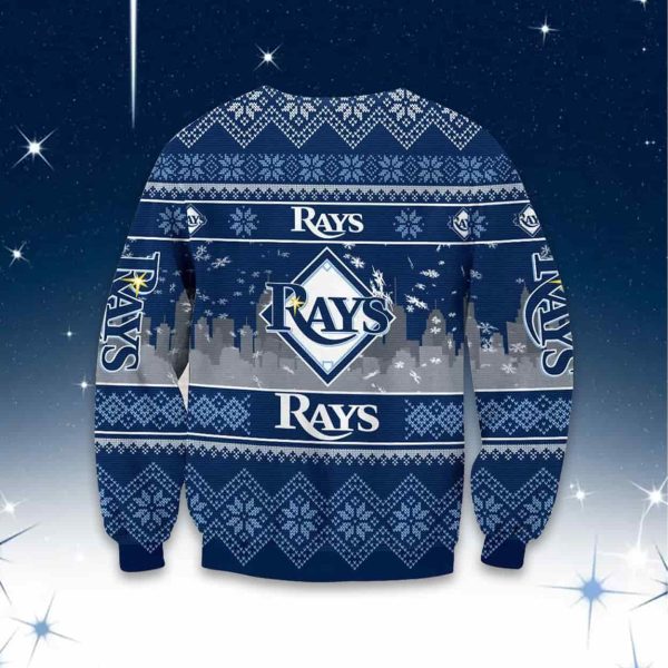 2025 Rays Skyline Ugly Christmas Sweater