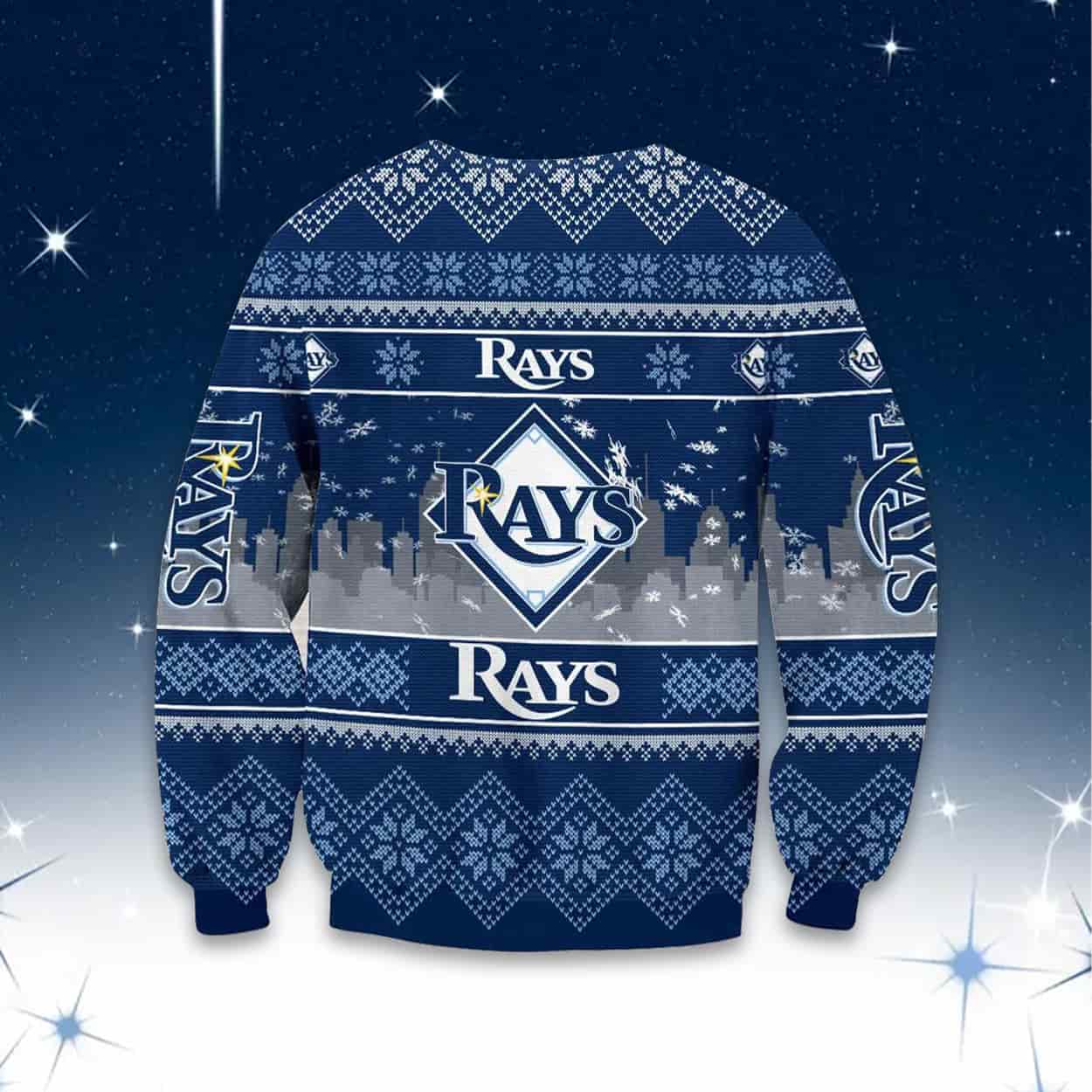 2025 Rays Skyline Ugly Christmas Sweater 2025 Rays Skyline Ugly Christmas Sweater